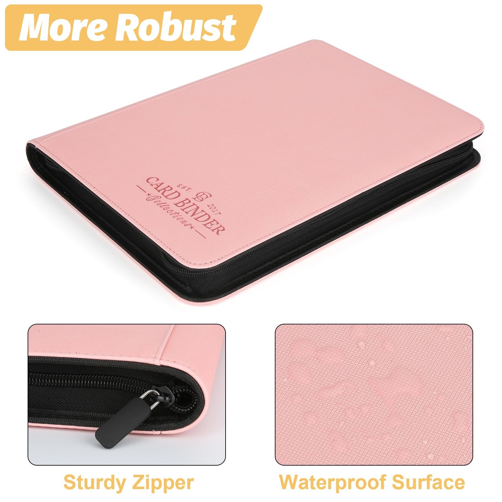 Foalgo Trading Card Binder, Collection 7.5 inches x 9.8 inches, pink1