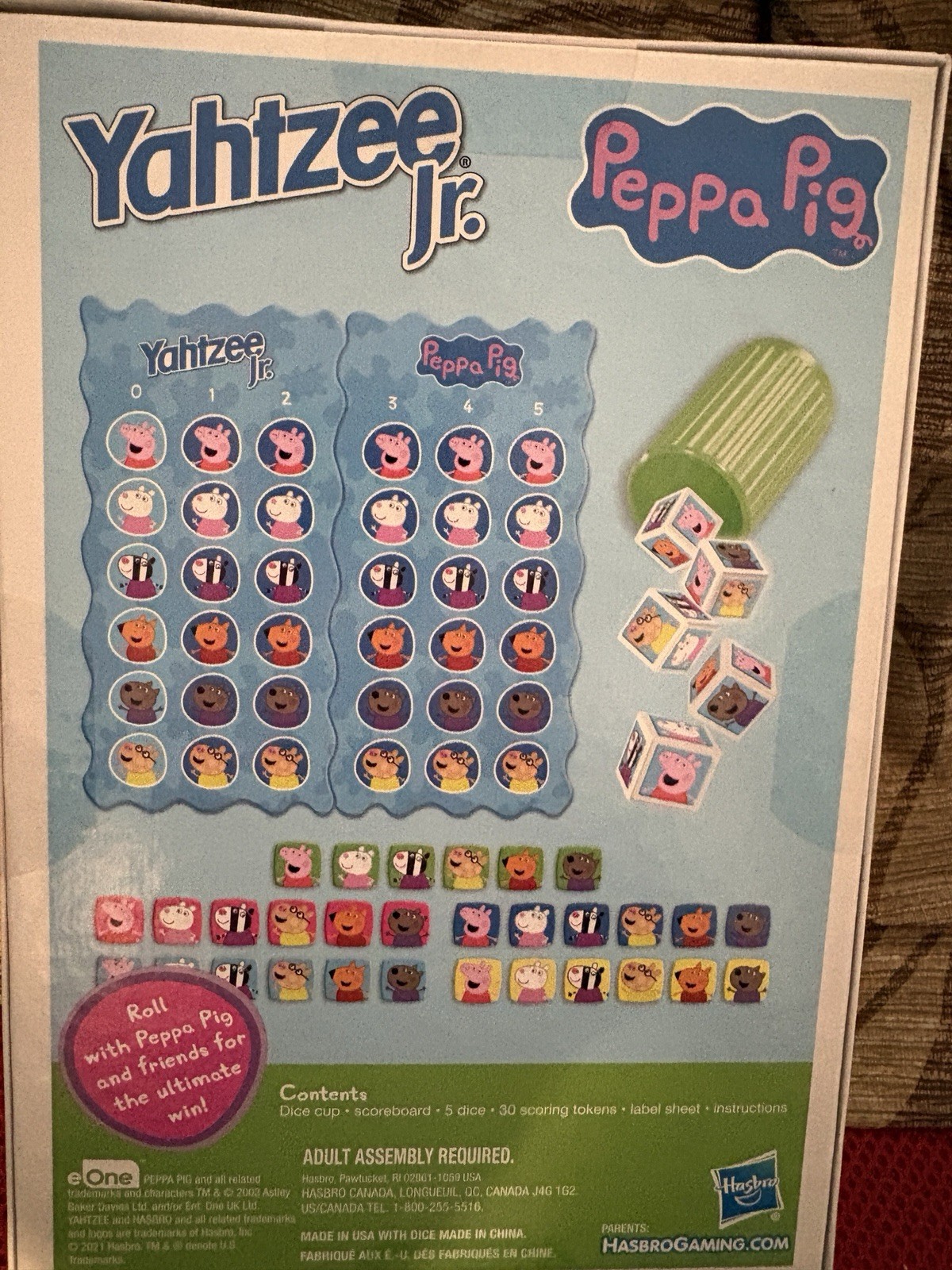 Hasbro Gaming Yahtzee Jr.: Peppa Pig Edition Board Game for Kids Ages 4 and Up,