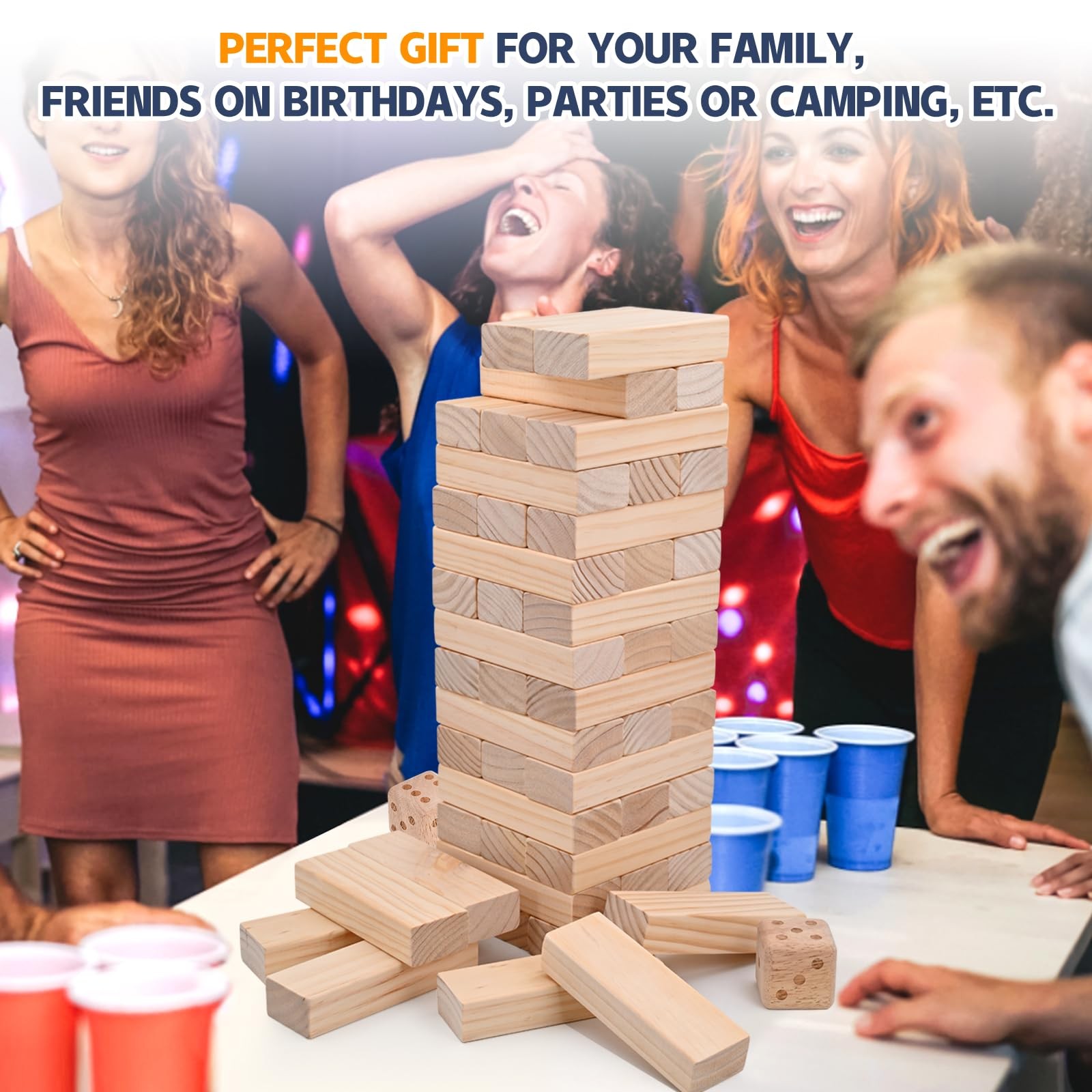 Giant Tumble Tower Games for and Adults 57 Blocks New Zealand Pine Wooden Blo…