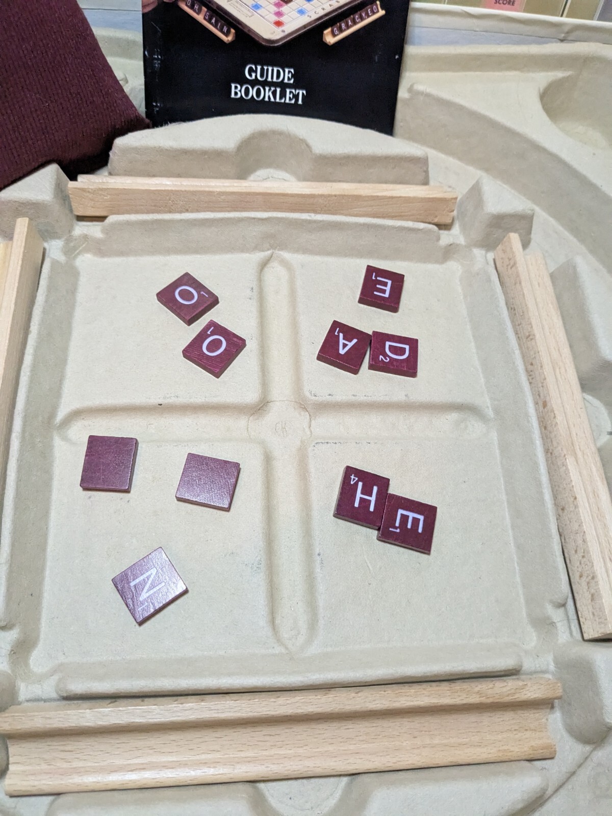 Scrabble Deluxe Edition 1989 Rotating Turntable COMPLETE #4034 Mahogany Tiles