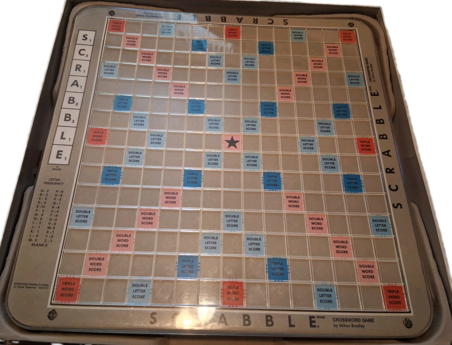 VTG 1989 Scrabble Deluxe Turntable Edition Milton Bradley 4034 All 100 Tiles