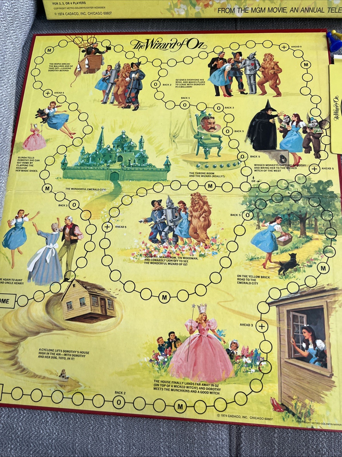 Vintage Wizard of Oz Board Game Cadaco 1974 For Pieces