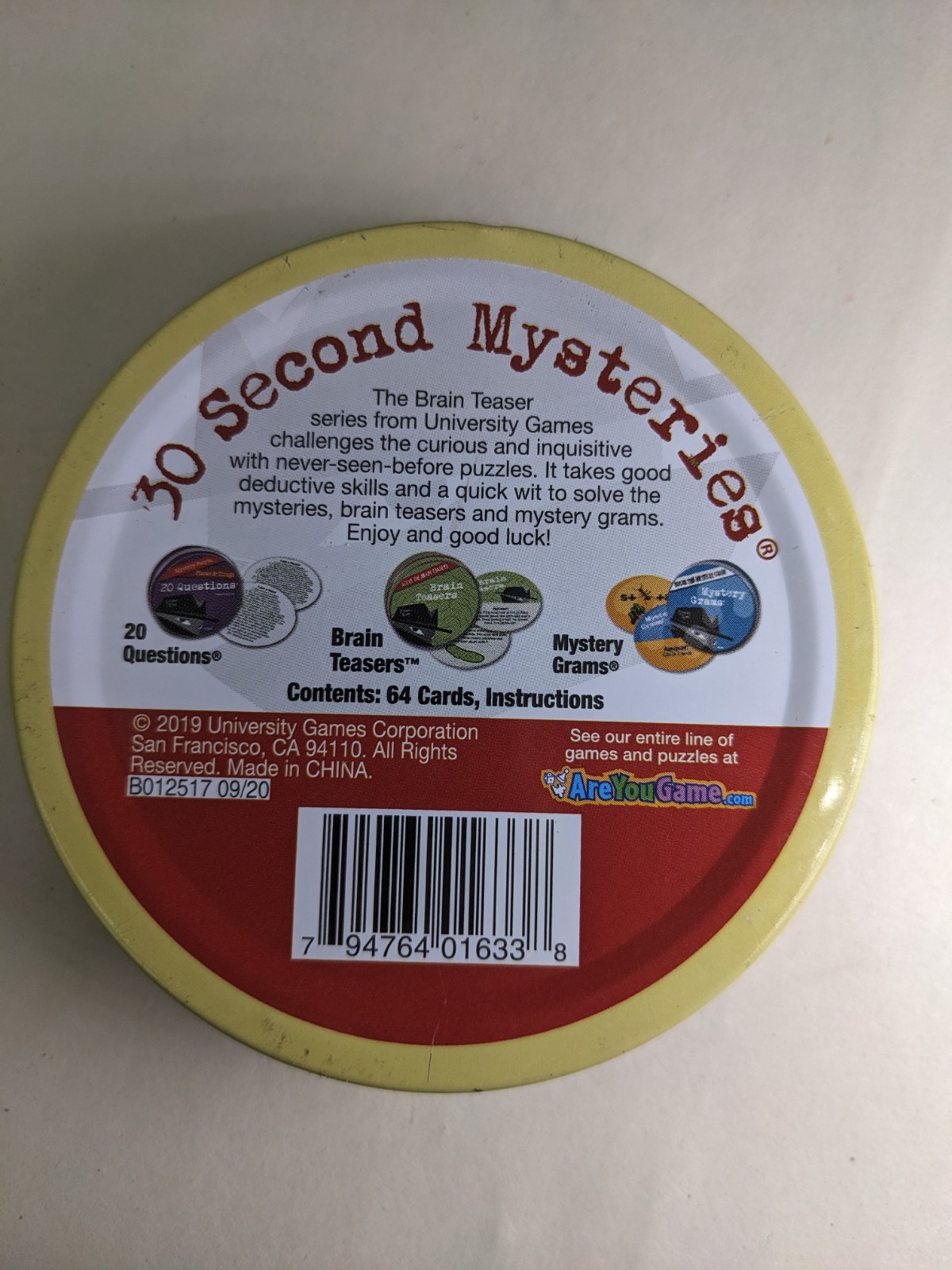 Solve the Mystery: 30 Second Brain Teaser Mysteries Game – Sealed Cards