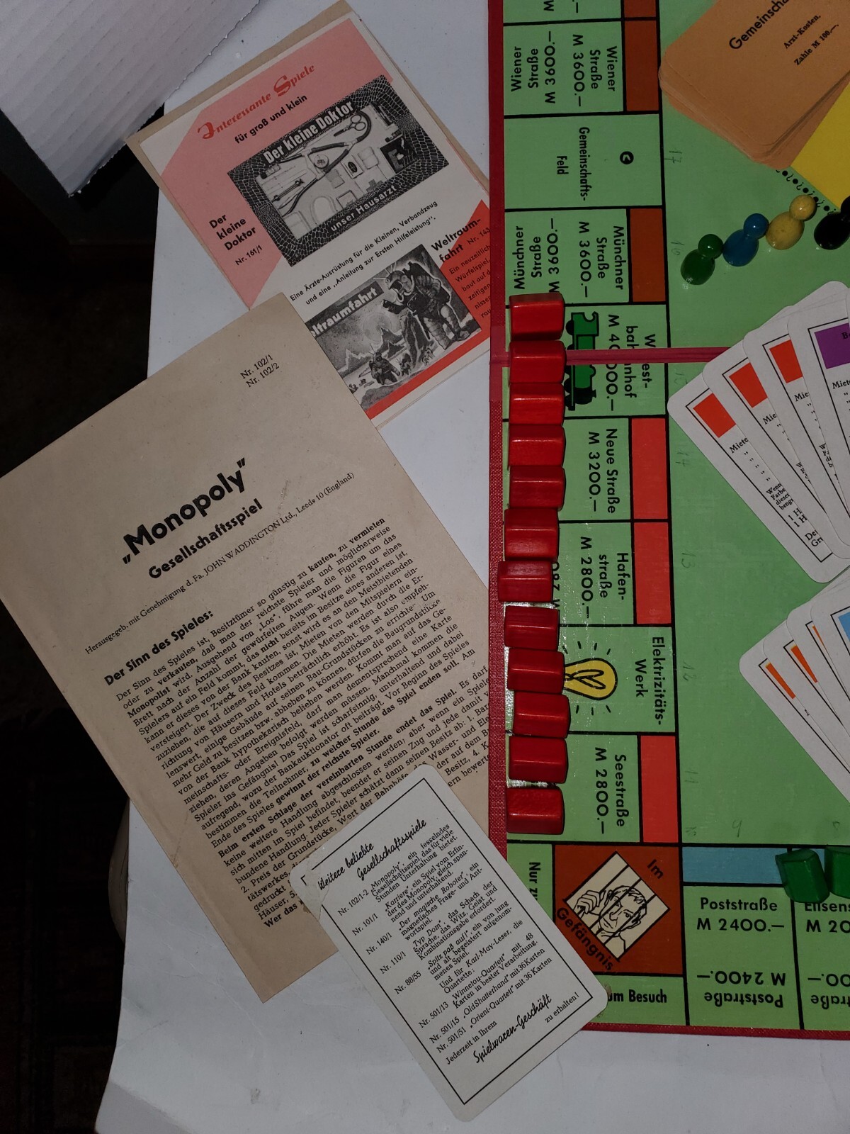 Monopoly Rare German Import 1961 Comp Amazing Condition Wood Pcs Spiele Schmidt