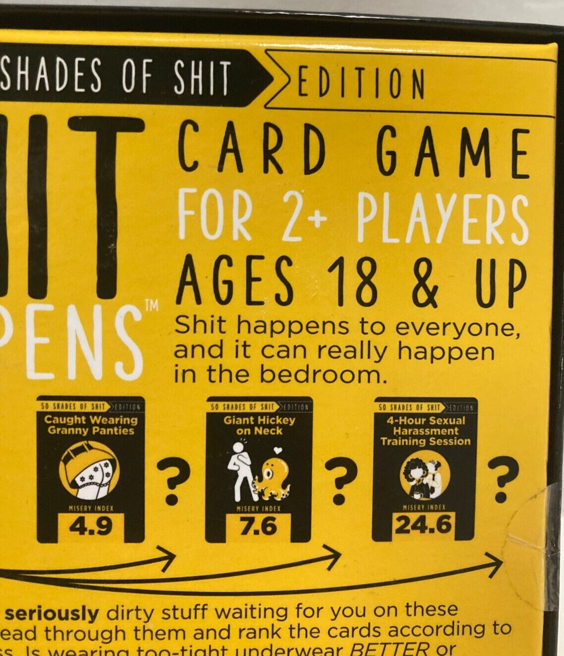 Sh!t Happens Card Game, 50 Shades of Sh!t Edition, 2+ Players Ages 18+