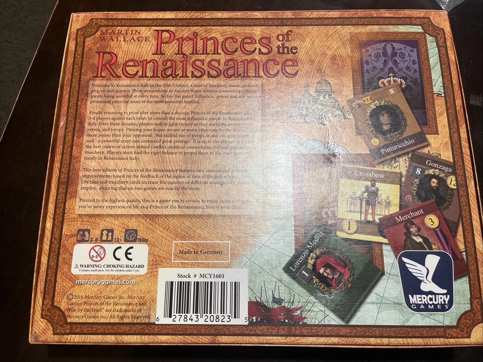 Mercury Games: Princes of the Renaissance, unpunched (Martin Wallace design)