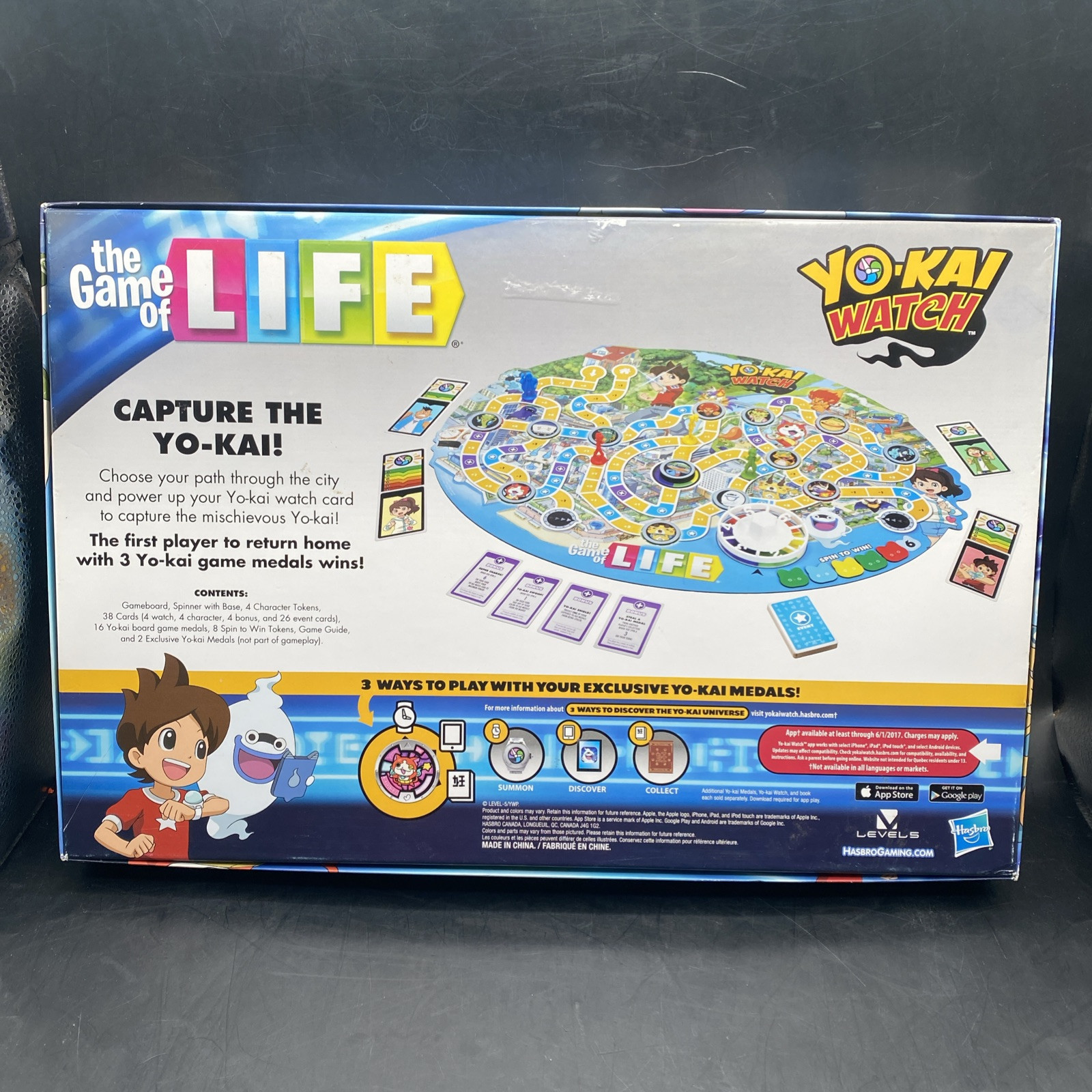 The Game of Life Yo-kai Yokai Watch Edition Board Game Hasbro Complete W Medals