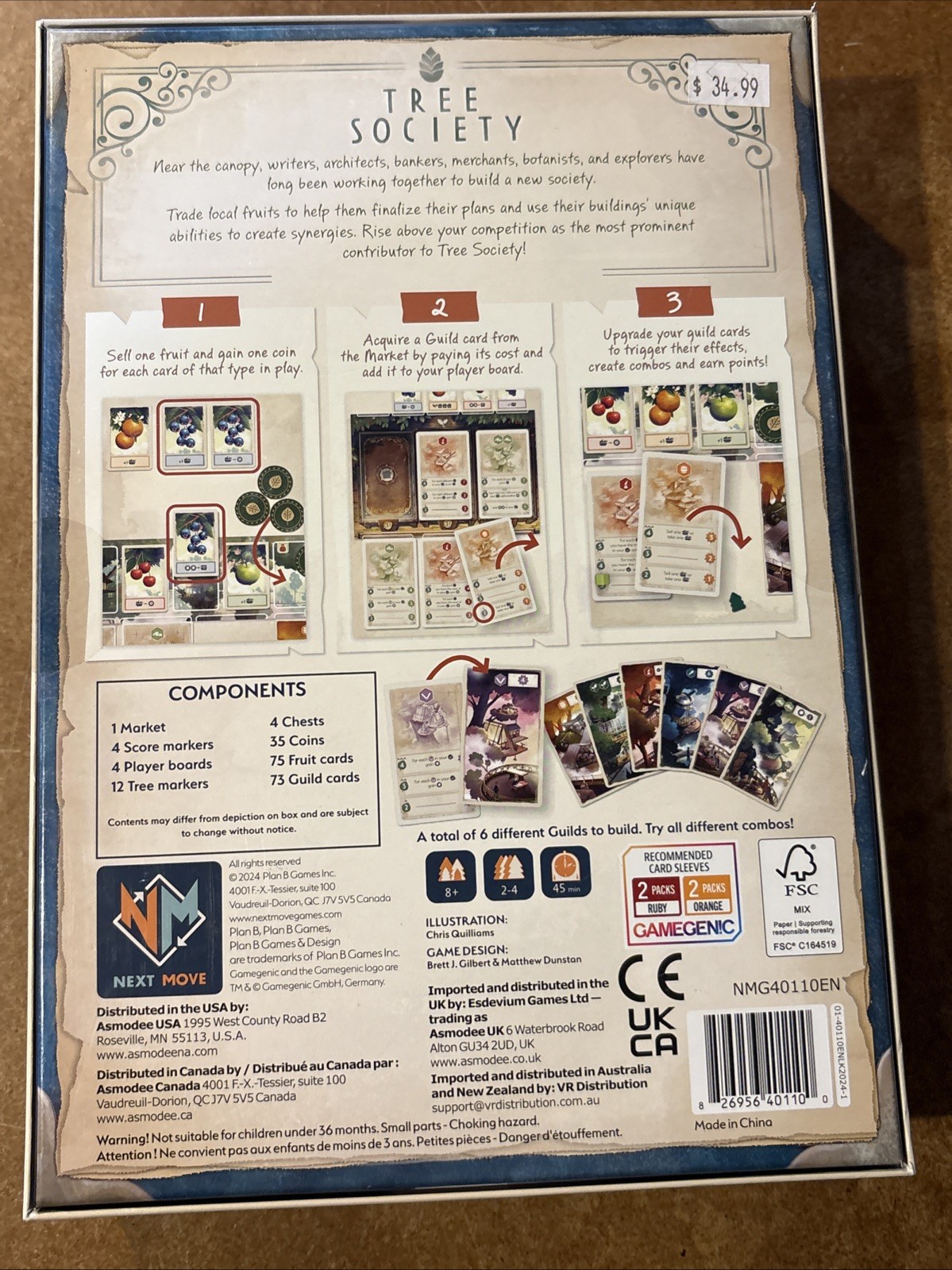 TREE SOCIETY Board Game 2 To 4 Players Free Shipping
