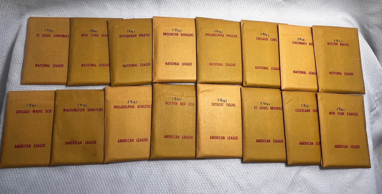 1941 APBA Baseball Cards Made In 1977 16 Teams 20 Players Per Team 12 Is On 56