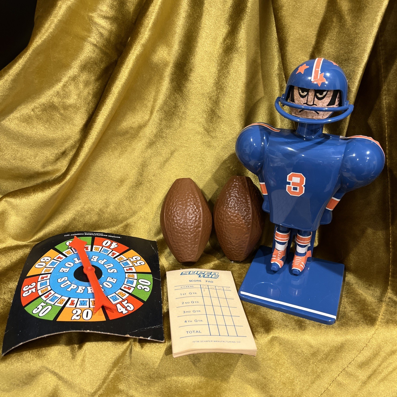 1975 Schaper SUPER TOE “Super Jock” Football Field Goal Kicking Game Pieces