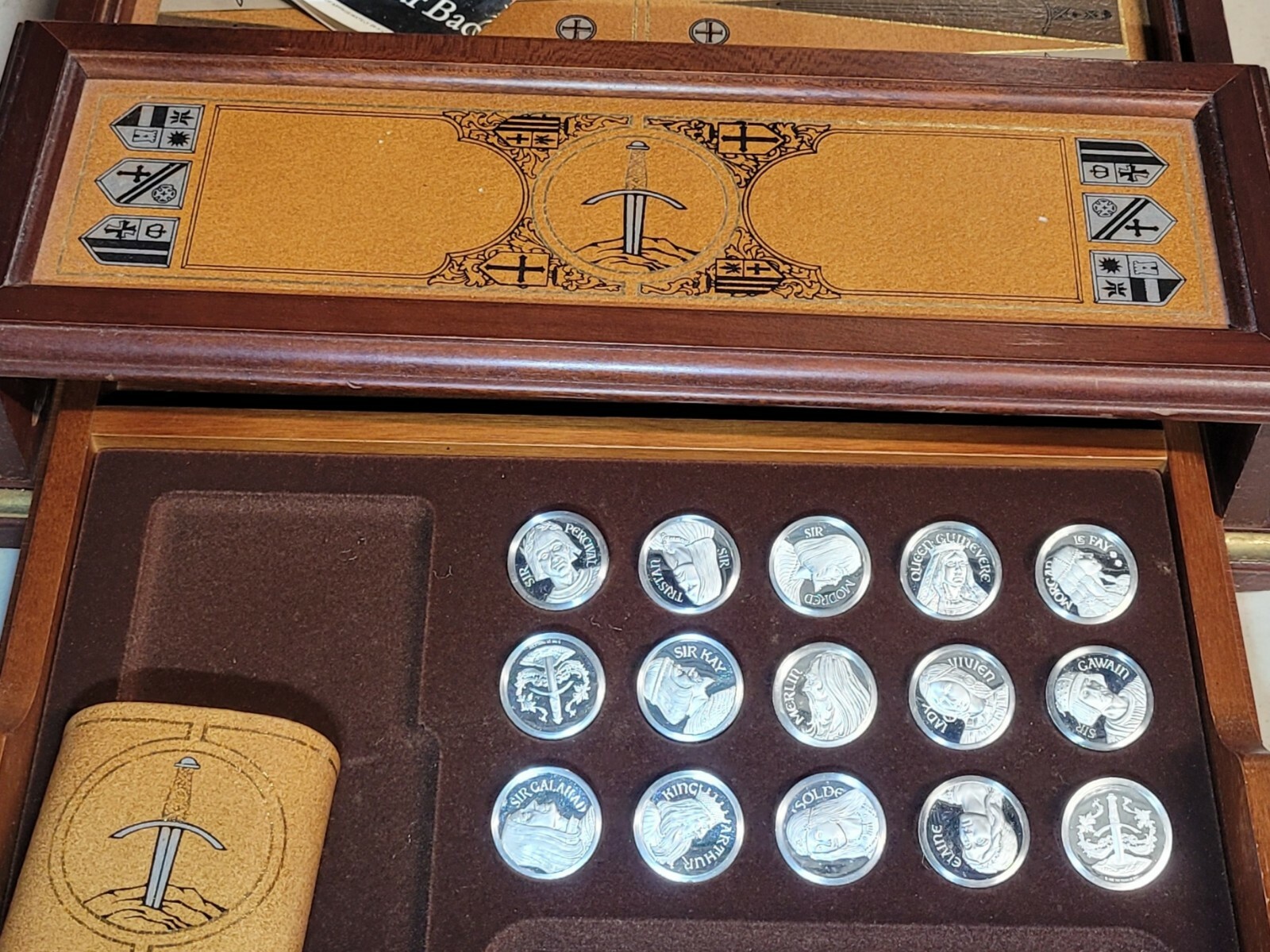 Vintage Franklin Mint Excalibur Backgammon Set 1986 Limited Edition Complete