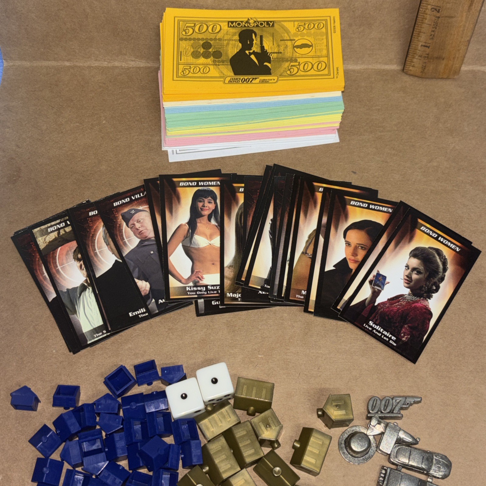 James Bond 007 Collector’s Edition Monopoly Game Parts & Pieces Lot Tokens Money