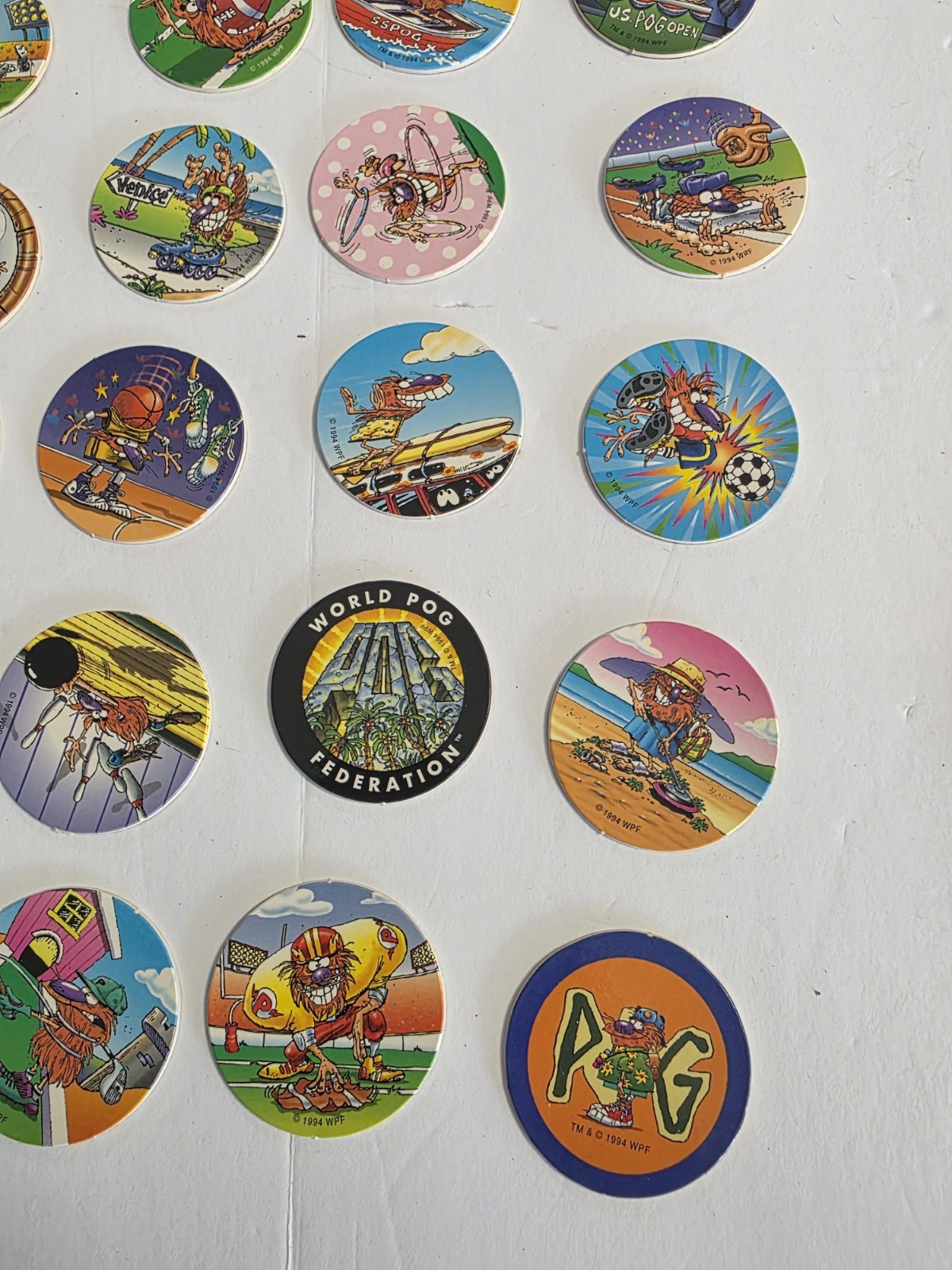 Vintage The World POG Federation Micro Tournament Game Pack Lot Of Pogman POGS