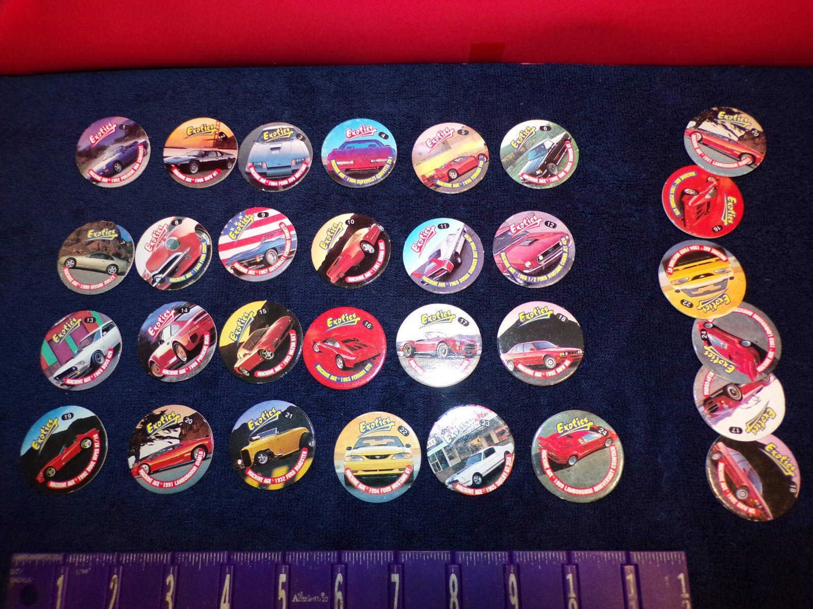 NUMBERS 1 THRU 25 POGS Exotics Assorted Cars Comes With 6 Extra ALL FROM 90’s