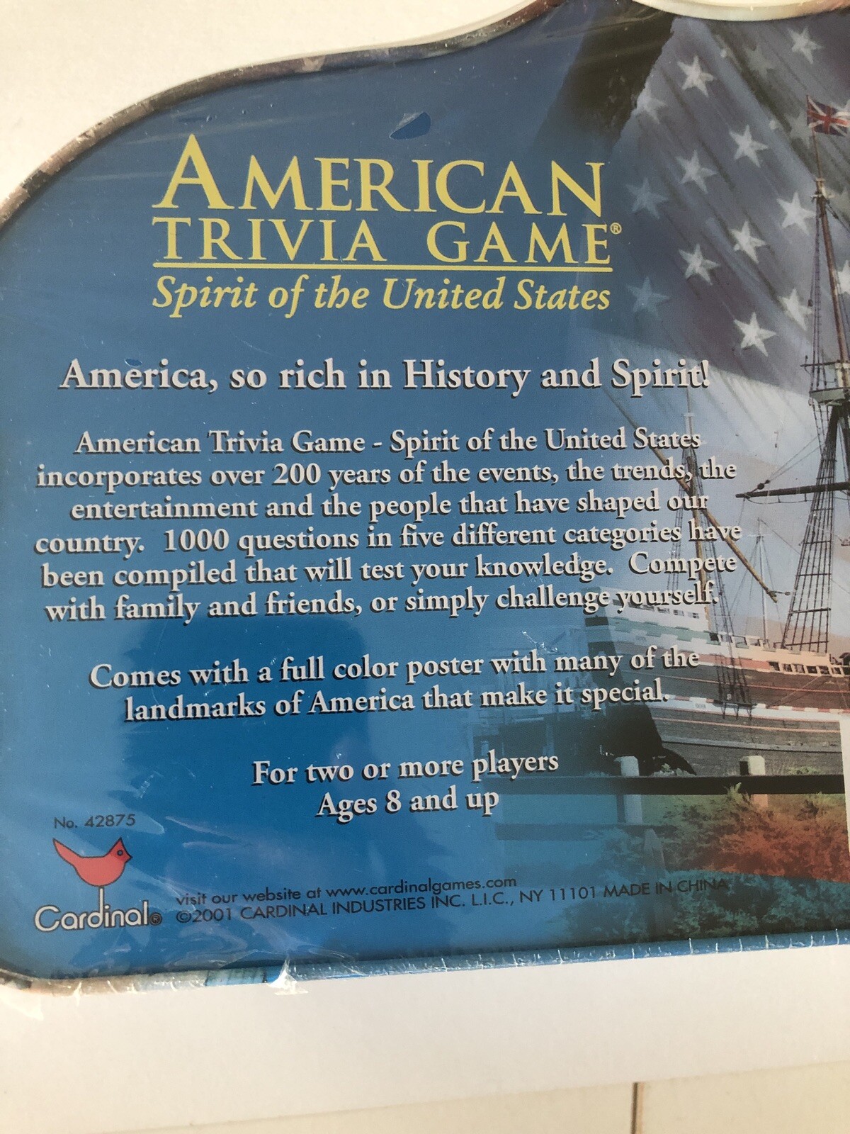 Cardinal American Trivia Game Spirit of the United States 2001 Collector Tin New