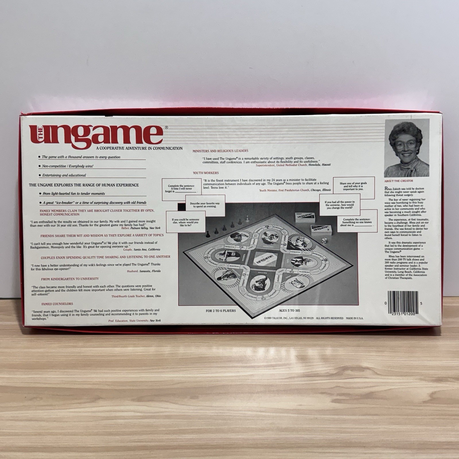 1989 Vintage THE UNGAME Board Game Christian Version – by Talicor Inc. Complete