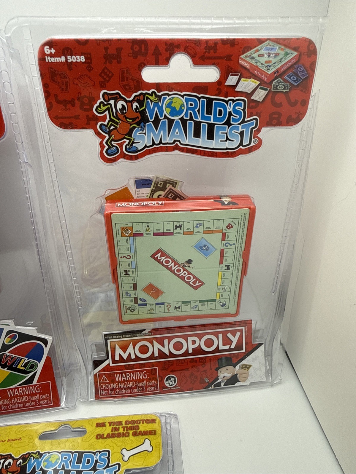World’s Smallest Board Games Mini Toy Lot – Monopoly UNO Operation Brand New Set