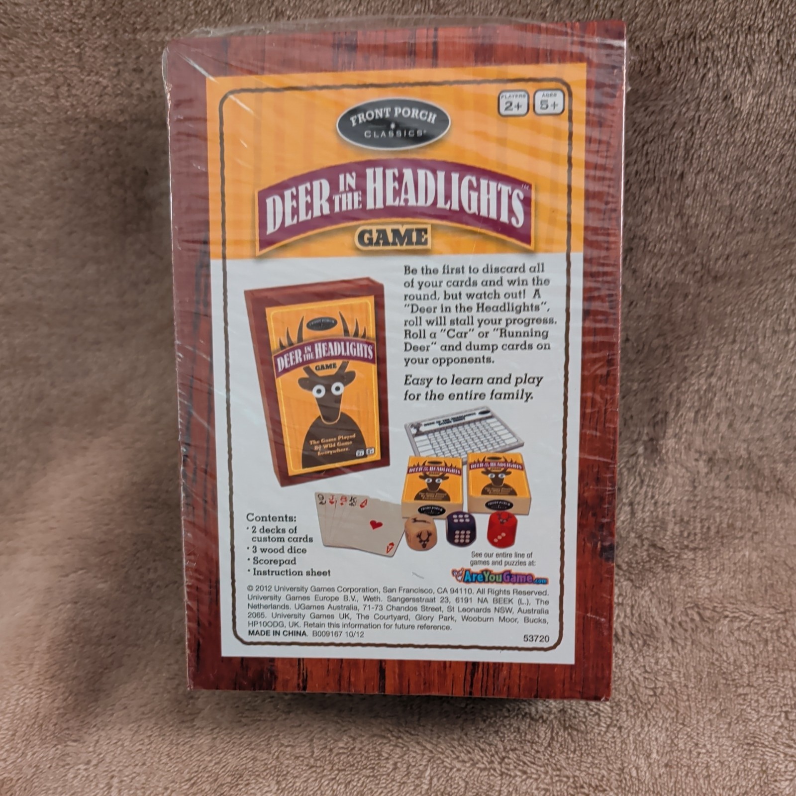 Deer In The Headlights Board Game Front Porch Classics 2014 New Factory Sealed