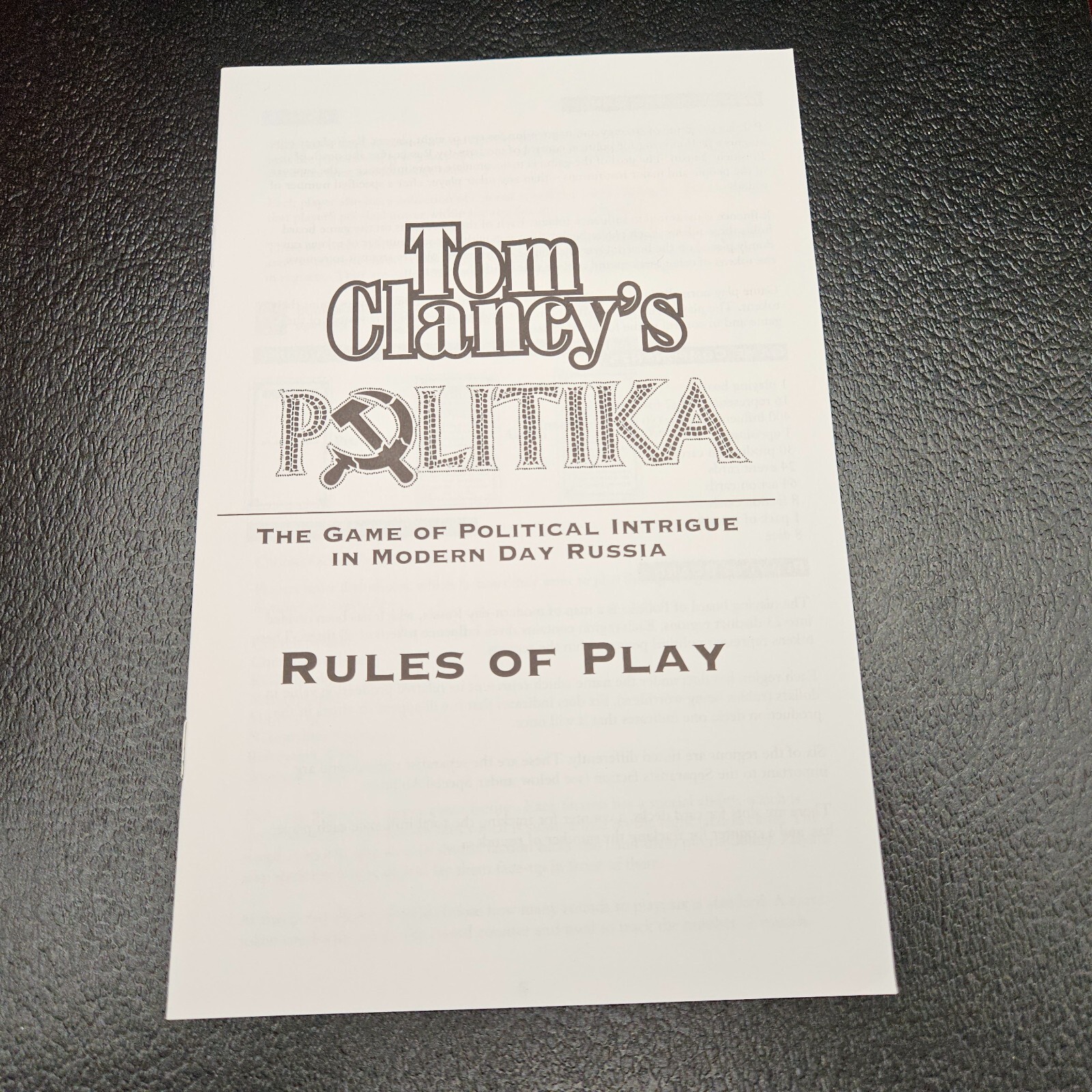Tom Clancy Politika Game Strategy Russia NEW Open Box Complete