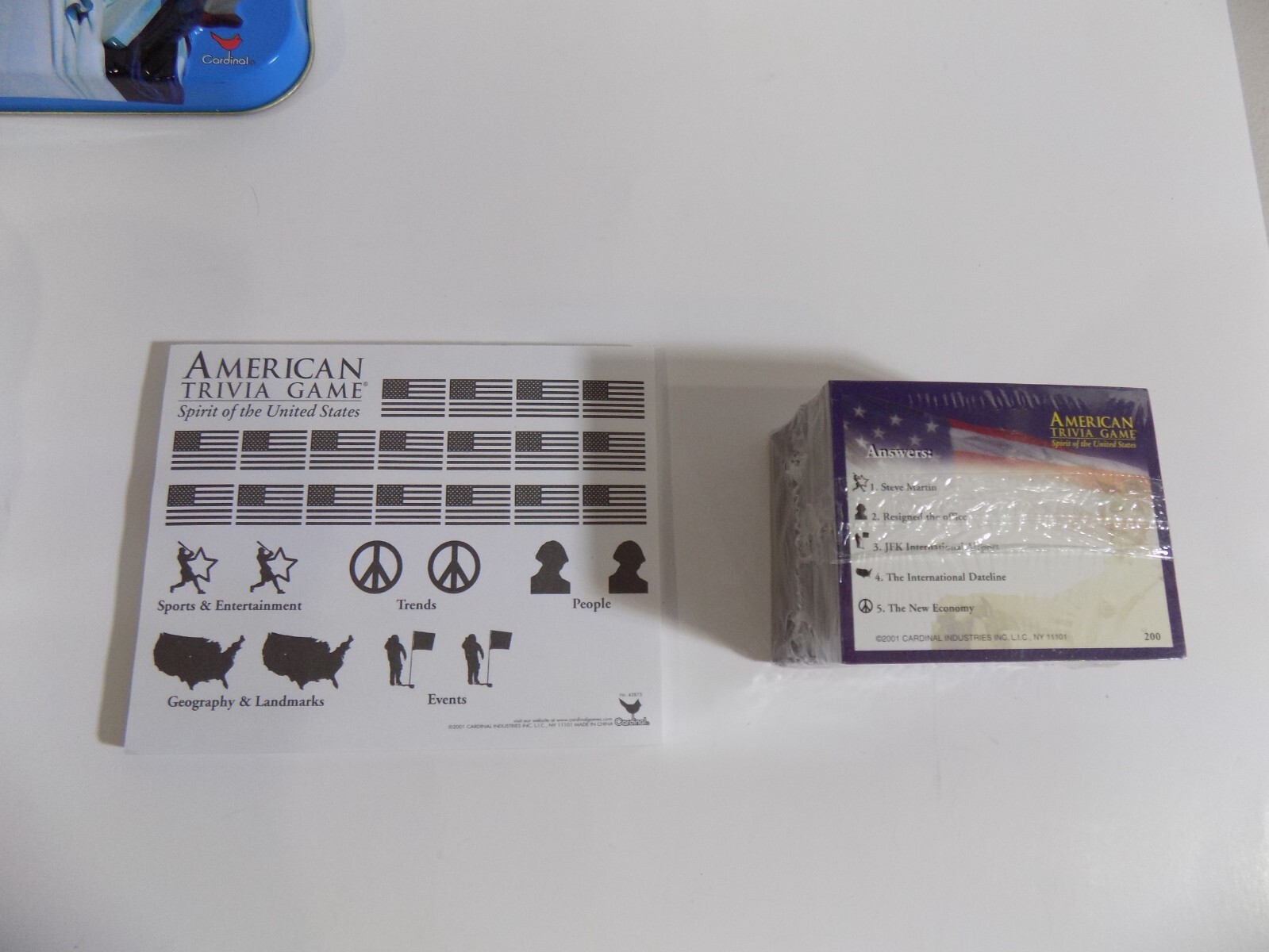American Trivia Game Spirit United States Educational Family Metal Tin