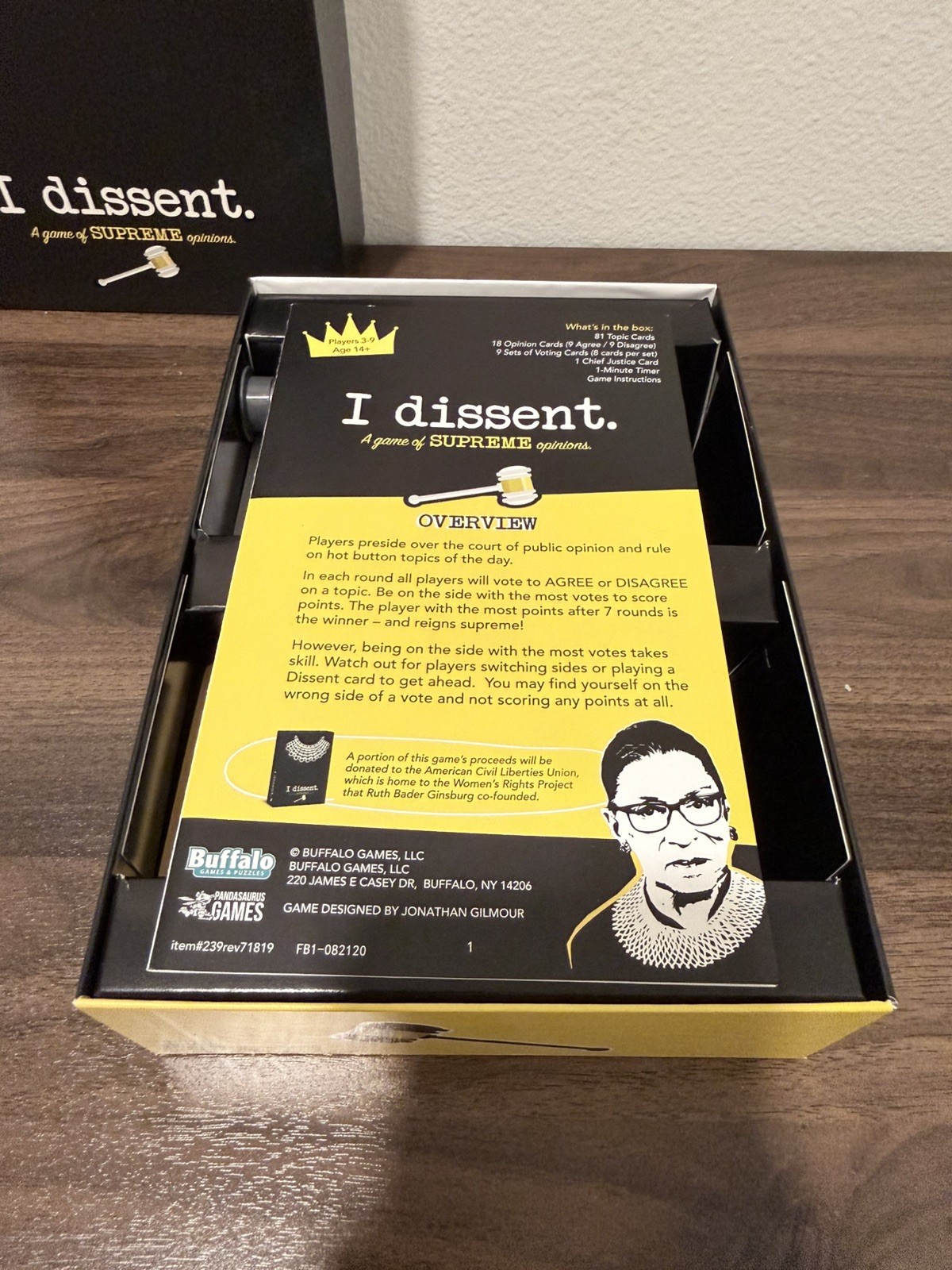 I Dissent Board Game of Supreme Opinions Ruth Bader Ginsberg