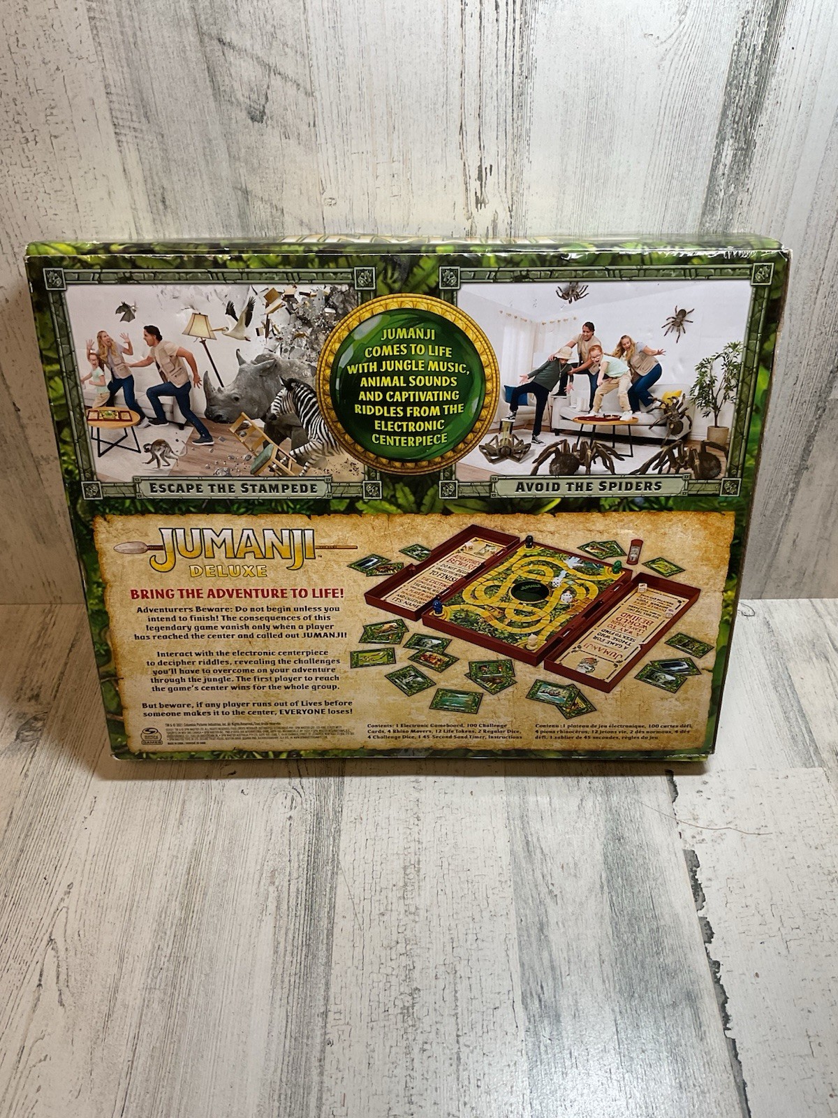 Jumanji Deluxe Electronic Adventure Board Game Lights & Sounds Spin Master