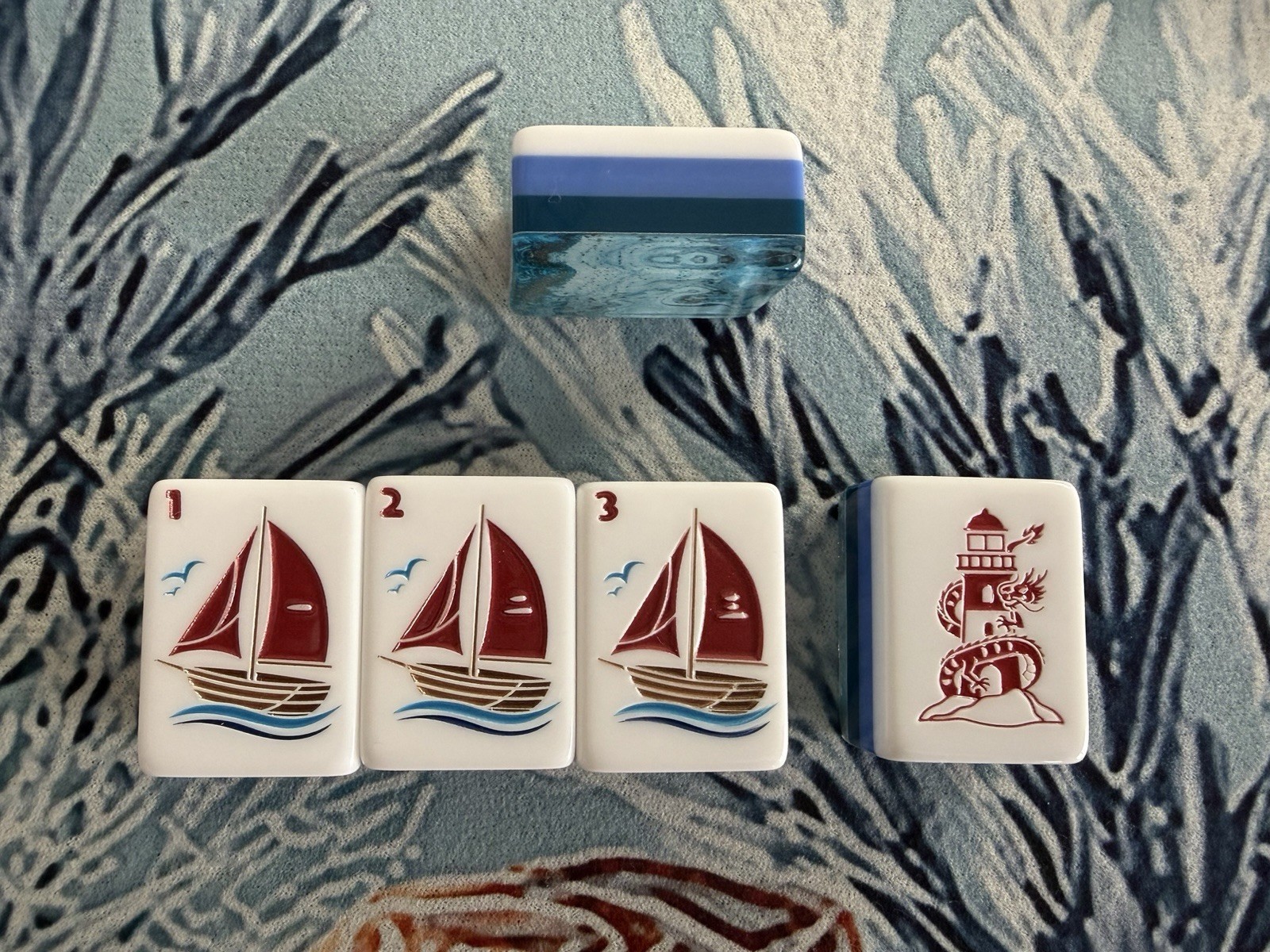 NEW Luxury Ocean Mermaid Mahjong Set 160 Acrylic Tiles Carry Bag Dice Premium