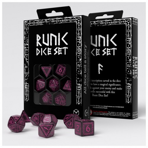 Dice Set – Runic Shimmering – Black/Magenta
