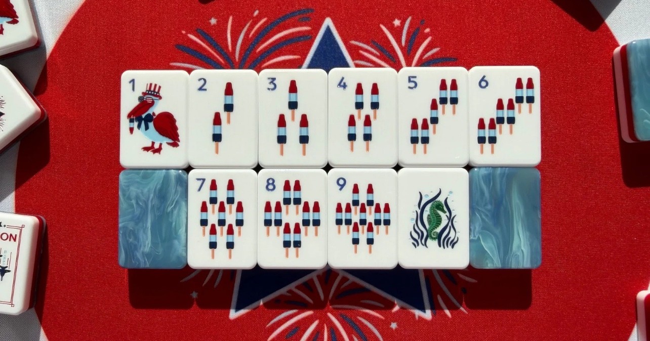 2026 Blue🇺🇸 American Mahjong Game Set, 160 Mah Jong Tiles+ Free storage bag
