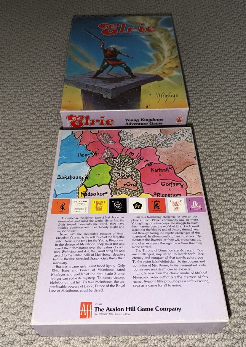 Elric Young Kingdoms Adventure Game | Avalon Hill | 1984 | UNPUNCHED!