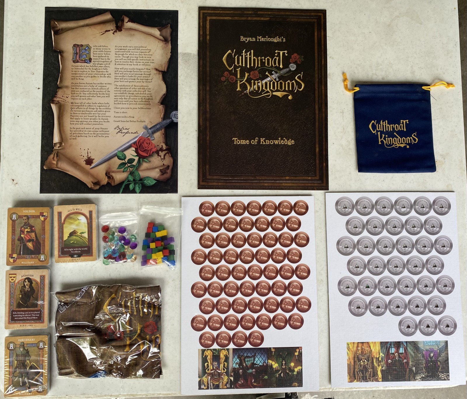 BRAND NEW DESIGNER SIGNED Cutthroat Kingdoms by AEG Medieval Board and Card Game