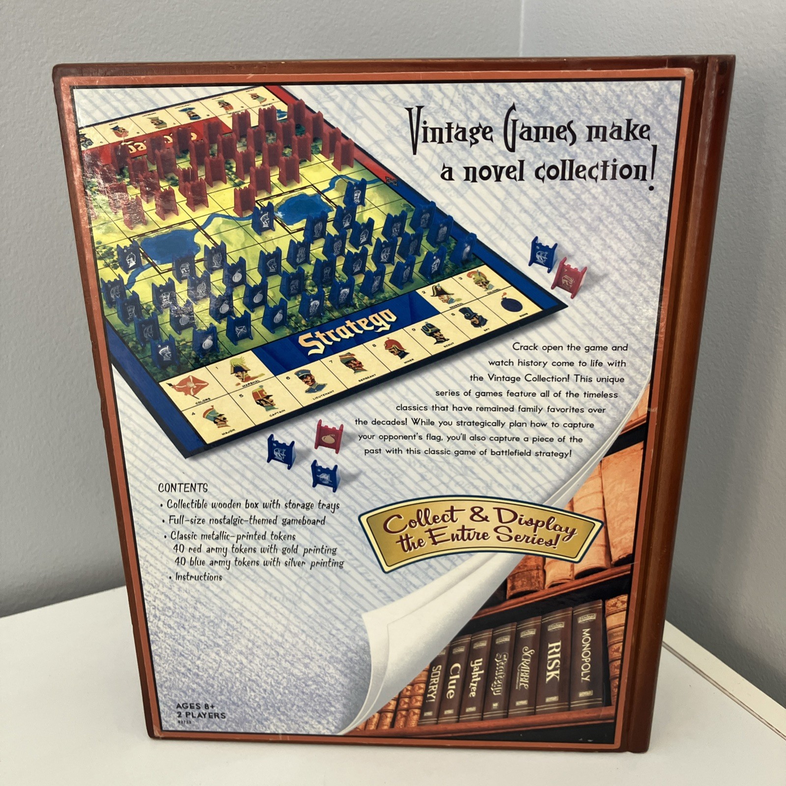 Stratego Vintage Game Collection Bookshelf Edition Wooden Box Case 2005