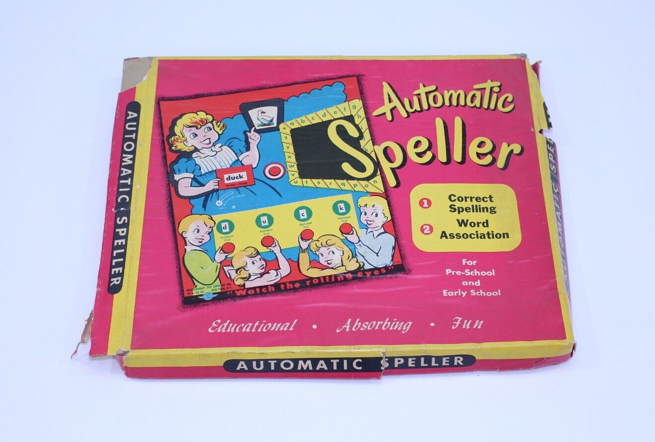 VTG 1950’s Automatic Speller Game Educational Fun Pre-K Kindergarten Complete