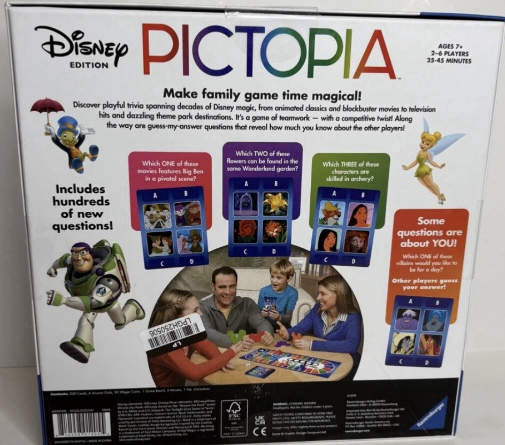 NEW Pictopia Disney Edition The Ultimate Picture Trivia Family Game Ravensburger