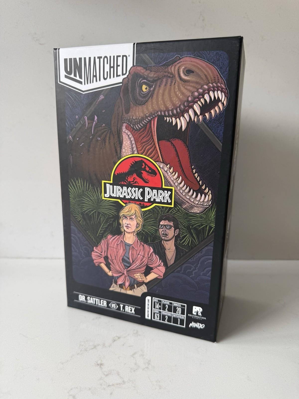 Restoration Games – Unmatched: Jurassic Park – Dr. Sattler VS T.Rex – COMPLETE!