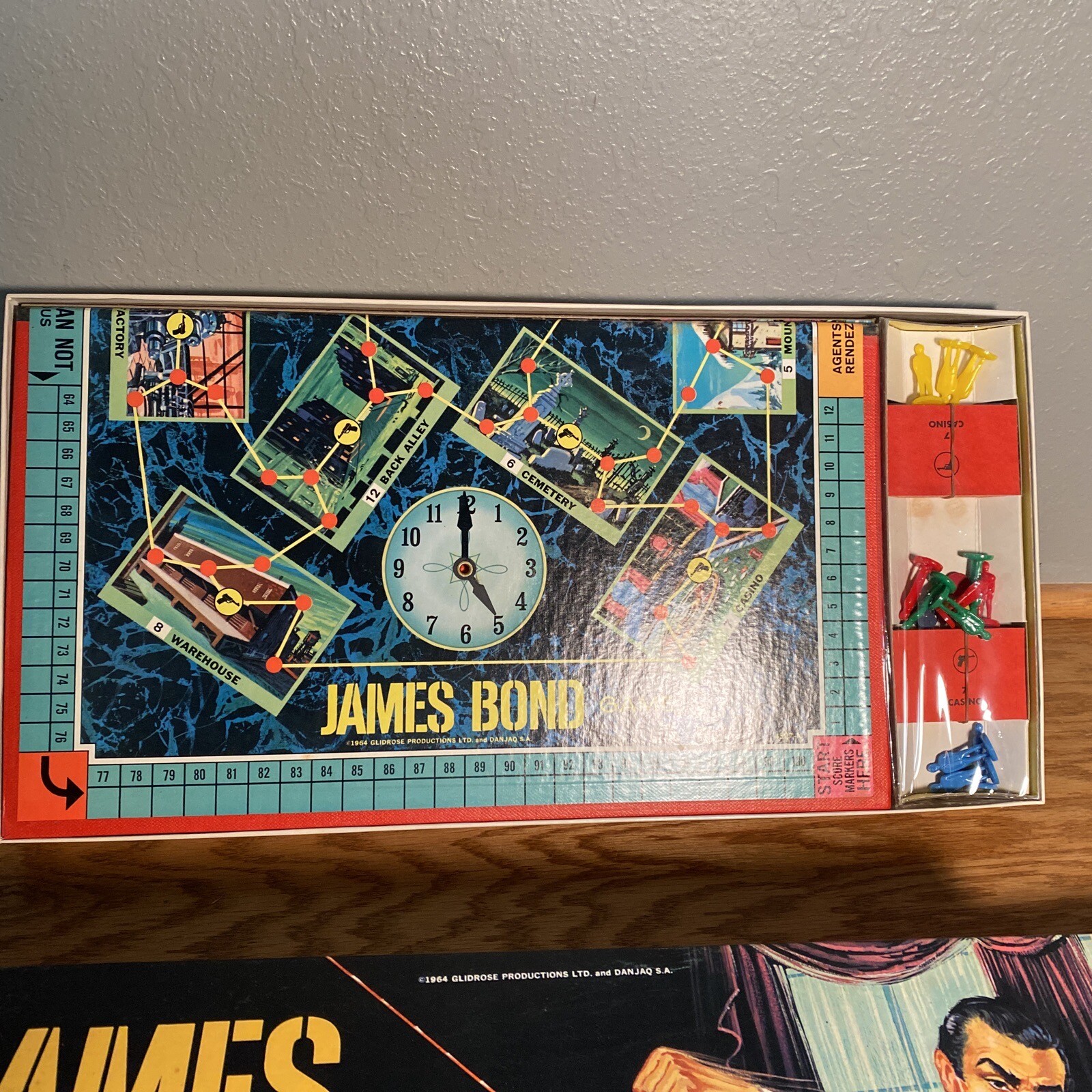 Vintage 1964 James Bond Secret Agent 007 Board Game New Never Played Sealed Toys
