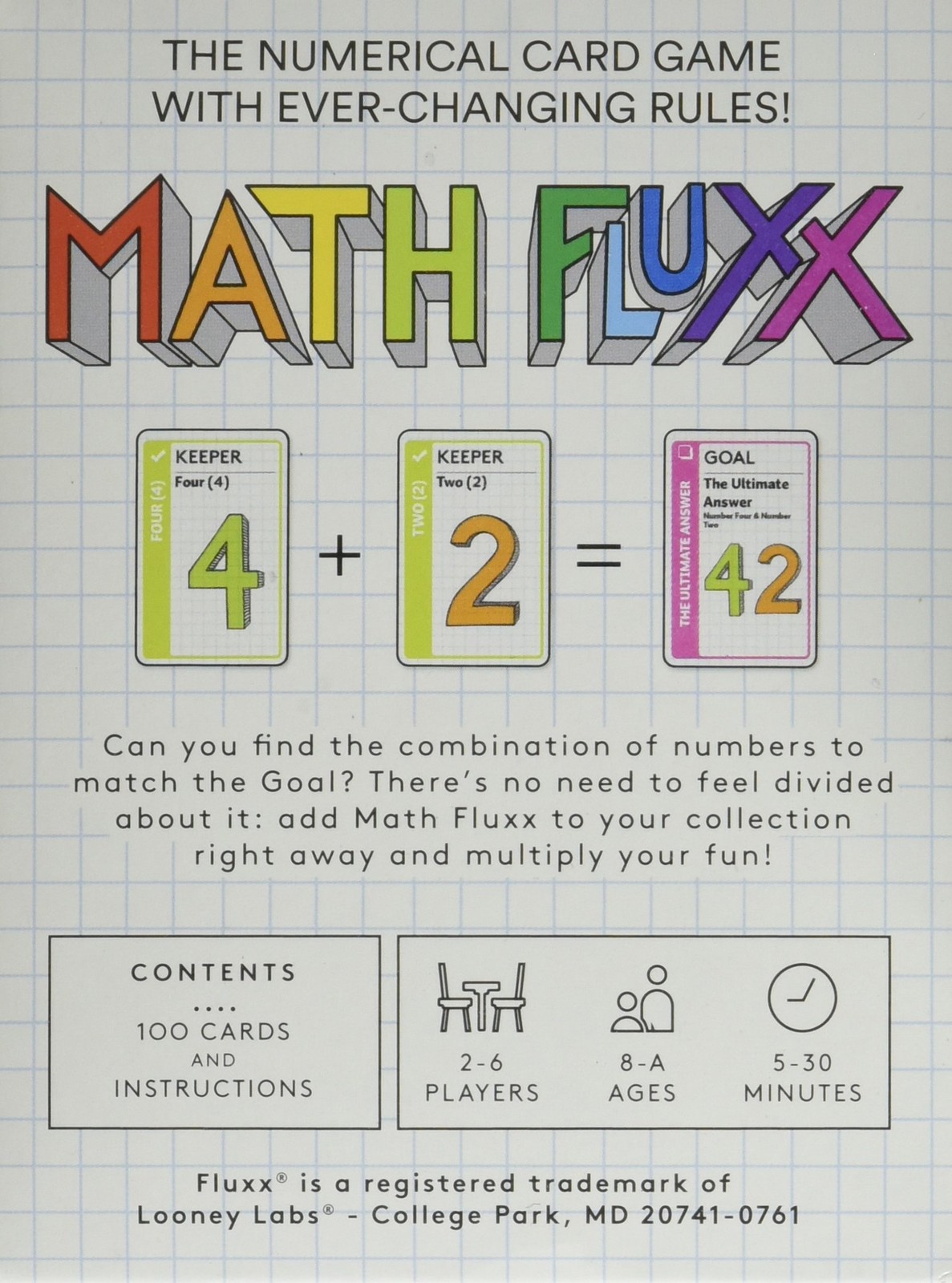 Math Fluxx Card Game for Kids and Adults Fun Educational Family Game Night