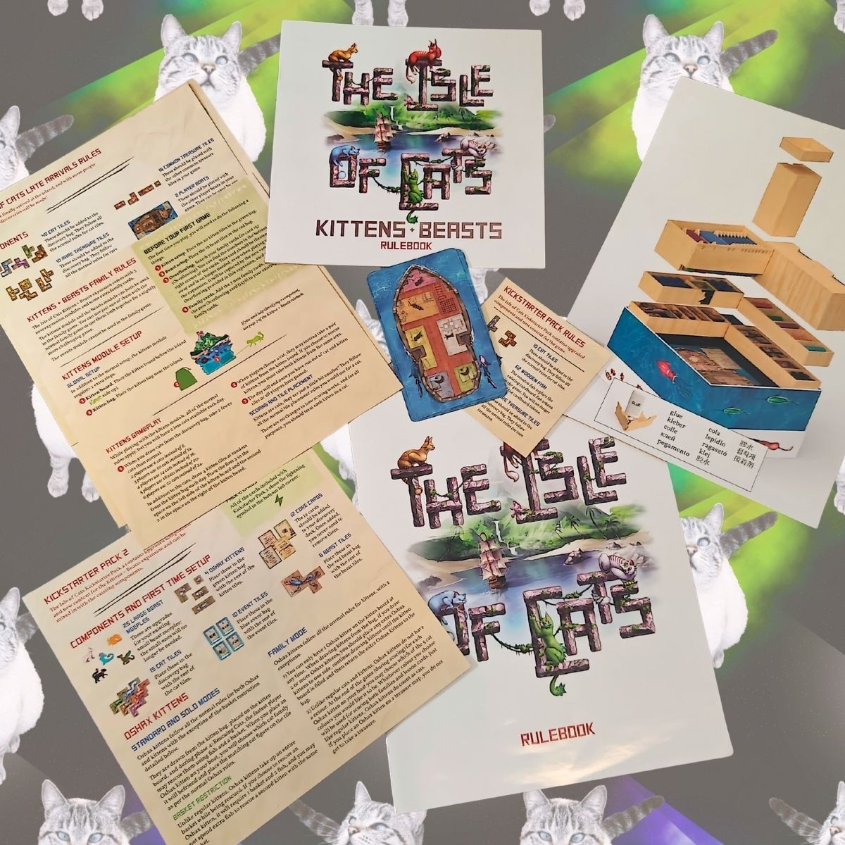 Complete Big Box Isle of Cats – Kickstarter All-In w/ All Expansions & Kittens