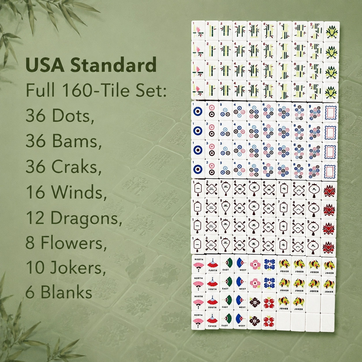 Luxury Mahjong Tile Set 160PCS – Full American Standard Game Pack