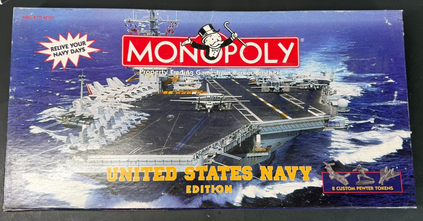 United States Navy Edition Monopoly Game Used Complete 1998