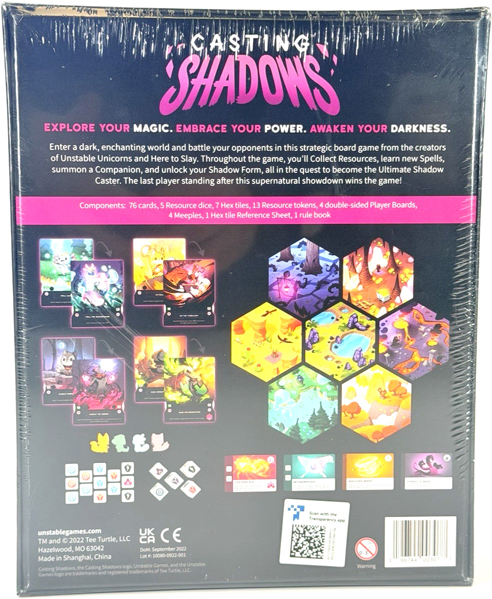[UNSTABLE] Casting Shadows Board Game Unstable Games Tee Turtle 2022 SEALED