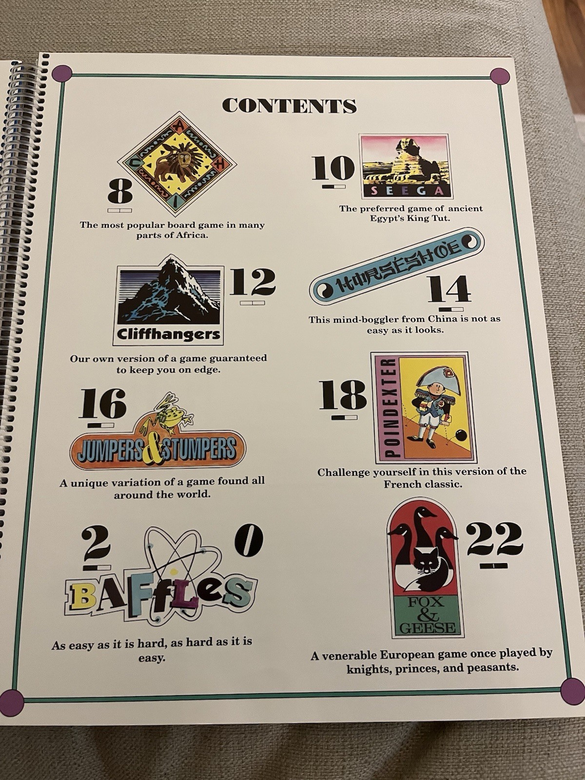 Highlights Best Board Games Around the World Spiral Bound Book Vintage 1992 MINT