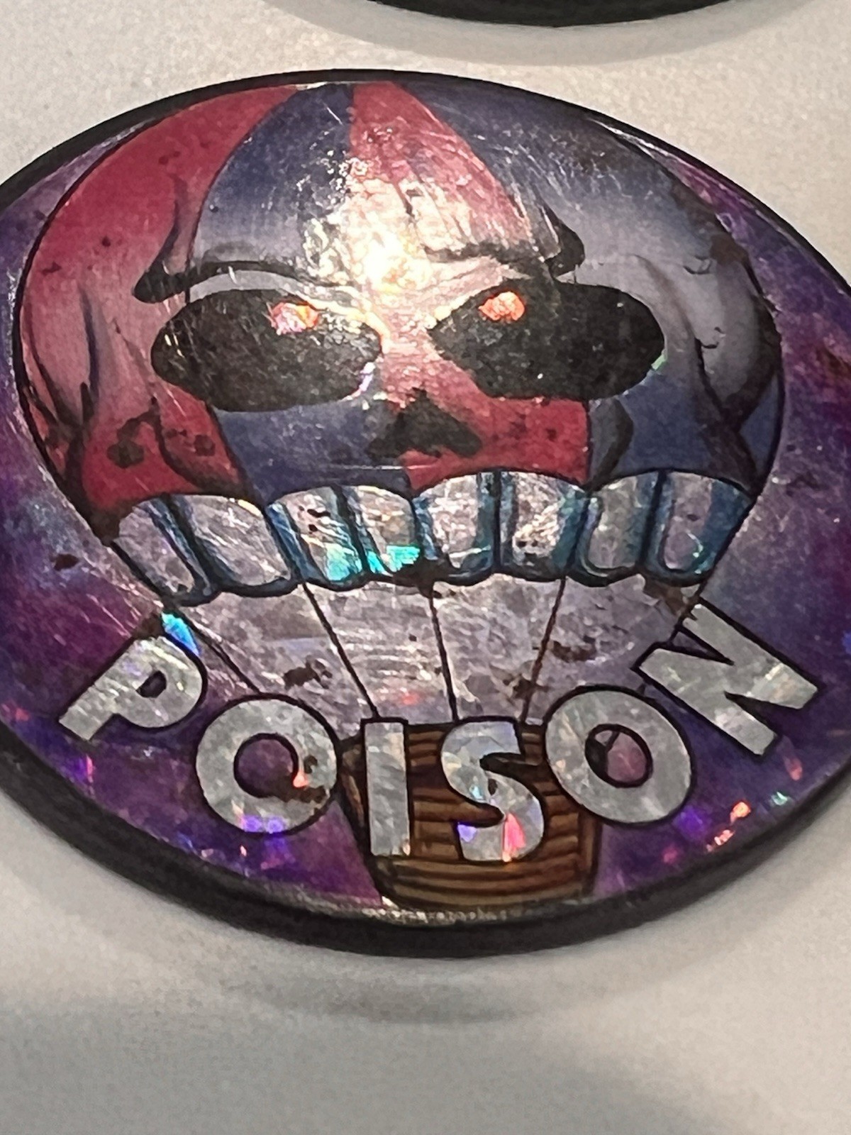 Vtg POGS HEAVY METAL POISON POG SLAMMERS SET OF 3 Skull Metal Lot 90s