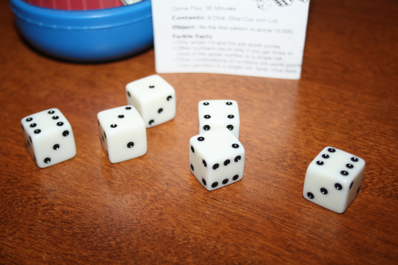 The Classic Farkle Dice Blue Cup Dice Rolling Risk Taking Game! Patch 2008