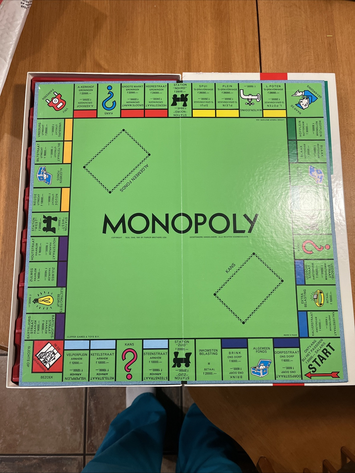 MONOPOLY GAME Dutch Language Version 1961 Complete Mild Box Damage Parts Sealed
