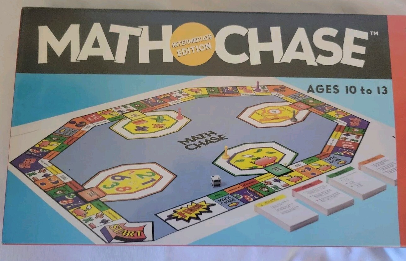 VTG NOS Math Chase Board Game Intermediate Edition By Scott Resources Homeschool