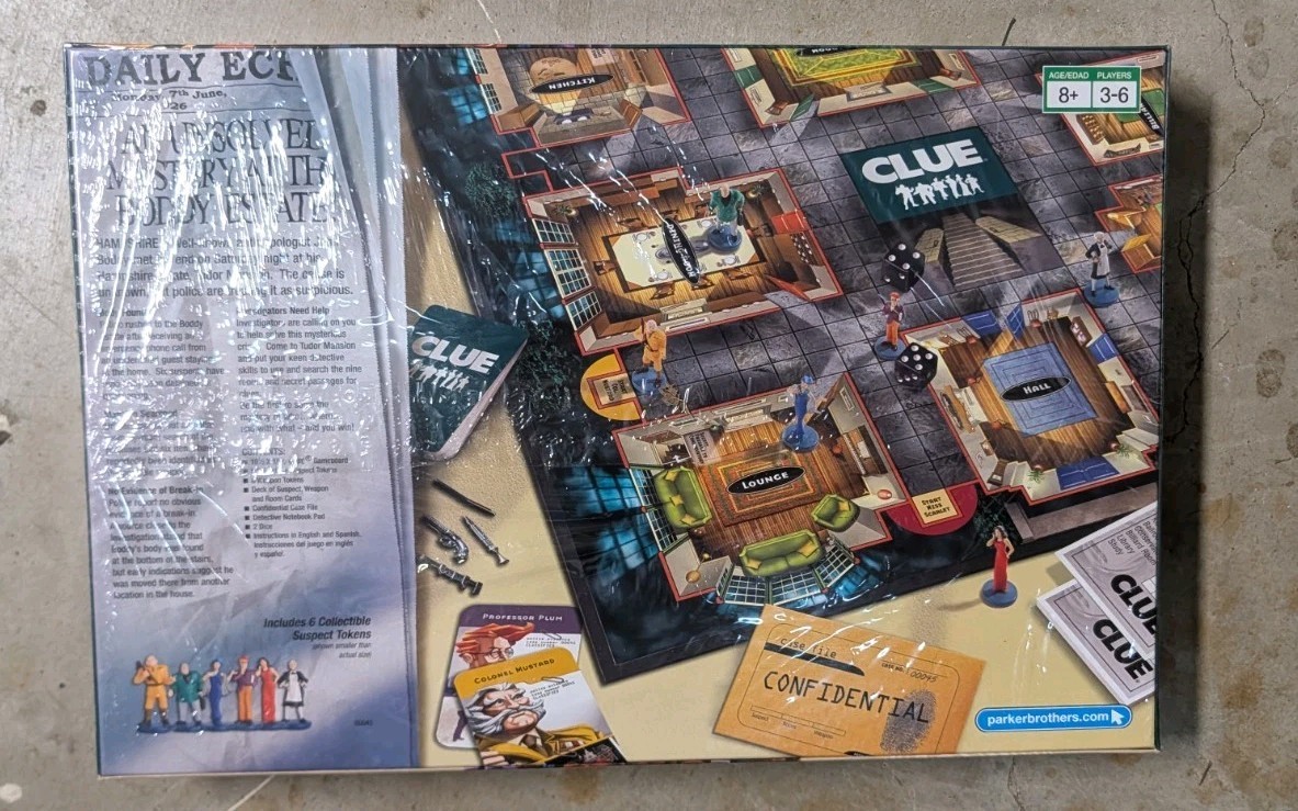 Clue Board Game Parker Brothers Classic Detective Game New Factory Sealed