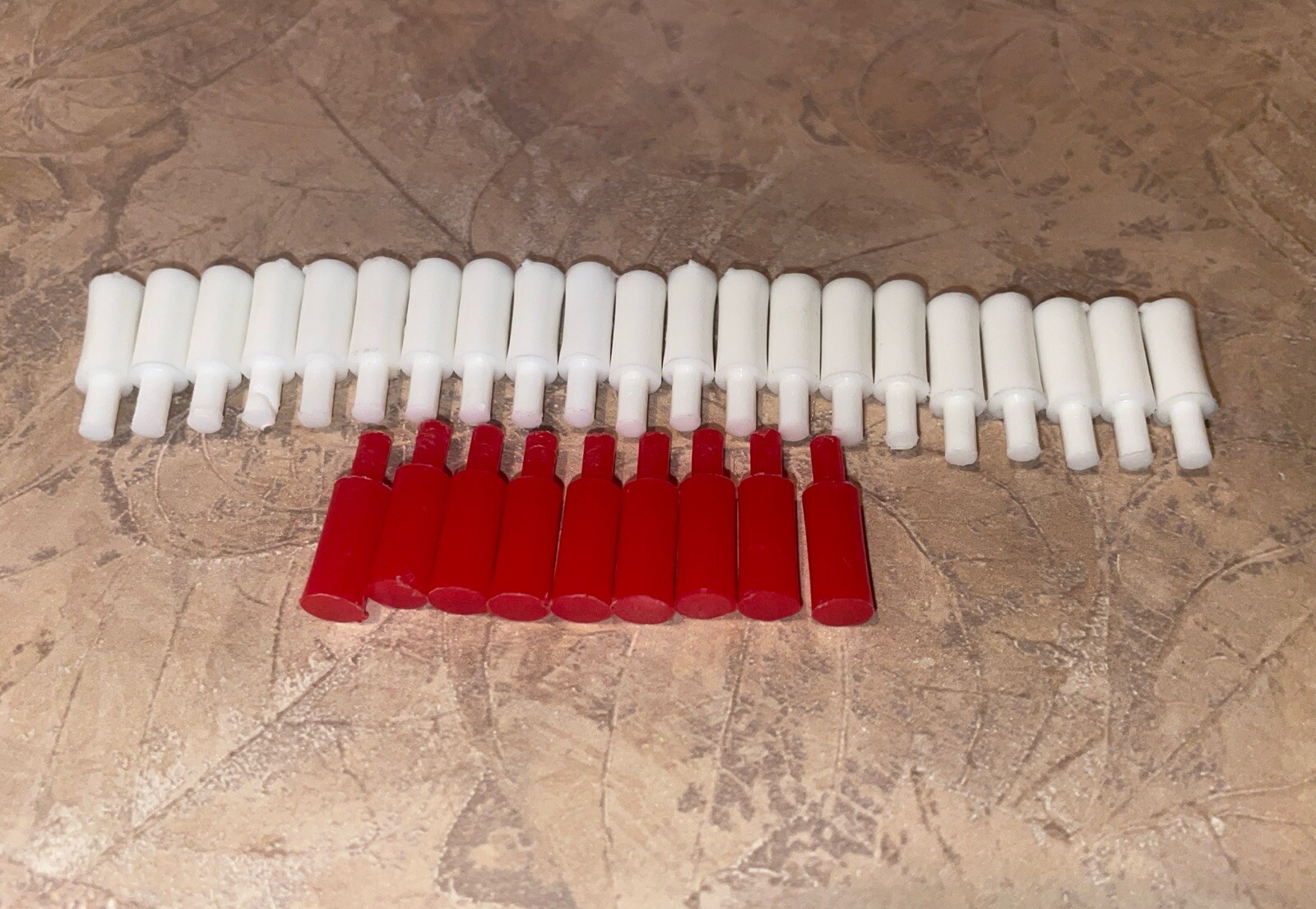 Battleship Red & White Long Pegs 21 Miss 9 Hit Game Replacement Pieces Parts