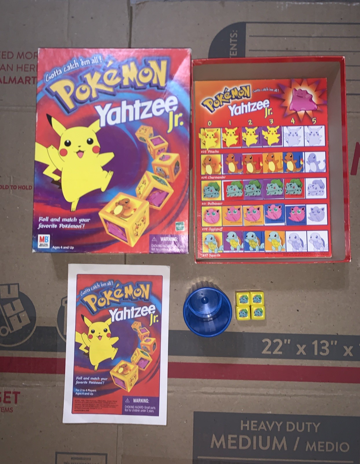 Vintage Pokemon Pikachu Yahtzee Jr. Board Game Milton Bradley 1999 *READ DESC!