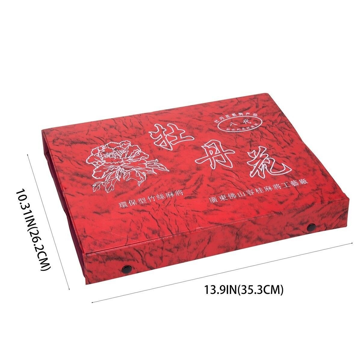 Traditional Chinese Mahjong Game Set 144 + 2 Spares Pink